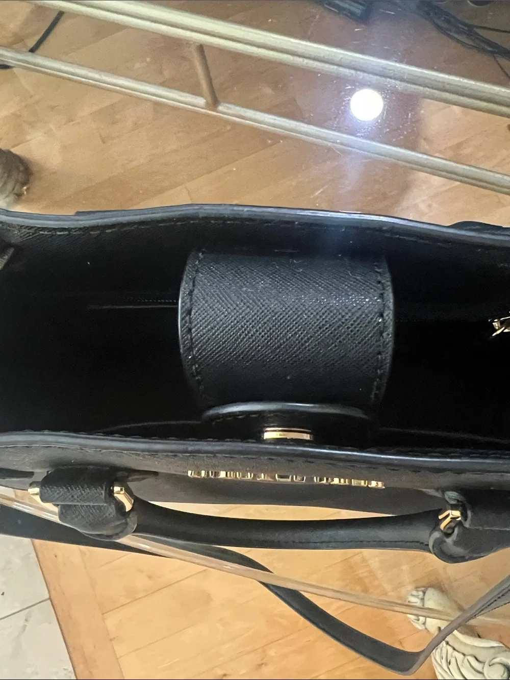Michael Kors Black Saffiano Top-Handle Satchel with Crossbody Strap